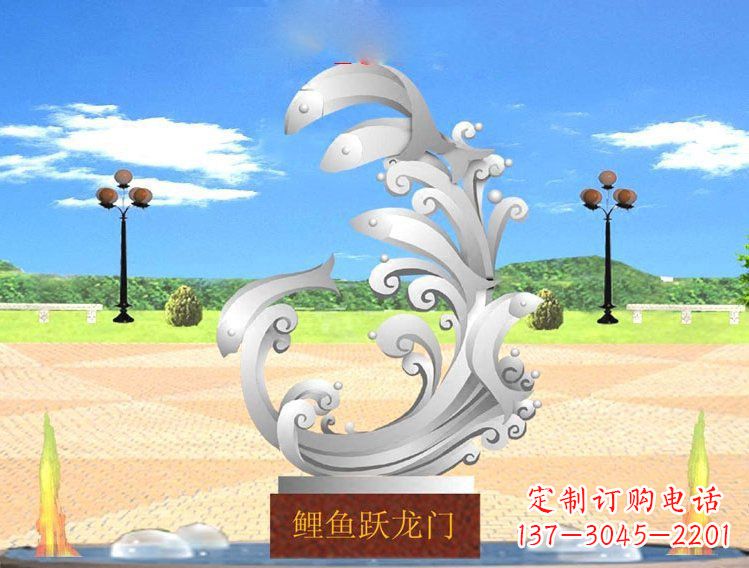 泉州不锈钢广场上的龙雕塑
