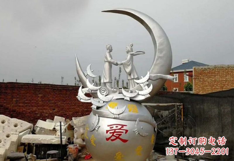泉州不锈钢广场牛郎织女雕塑