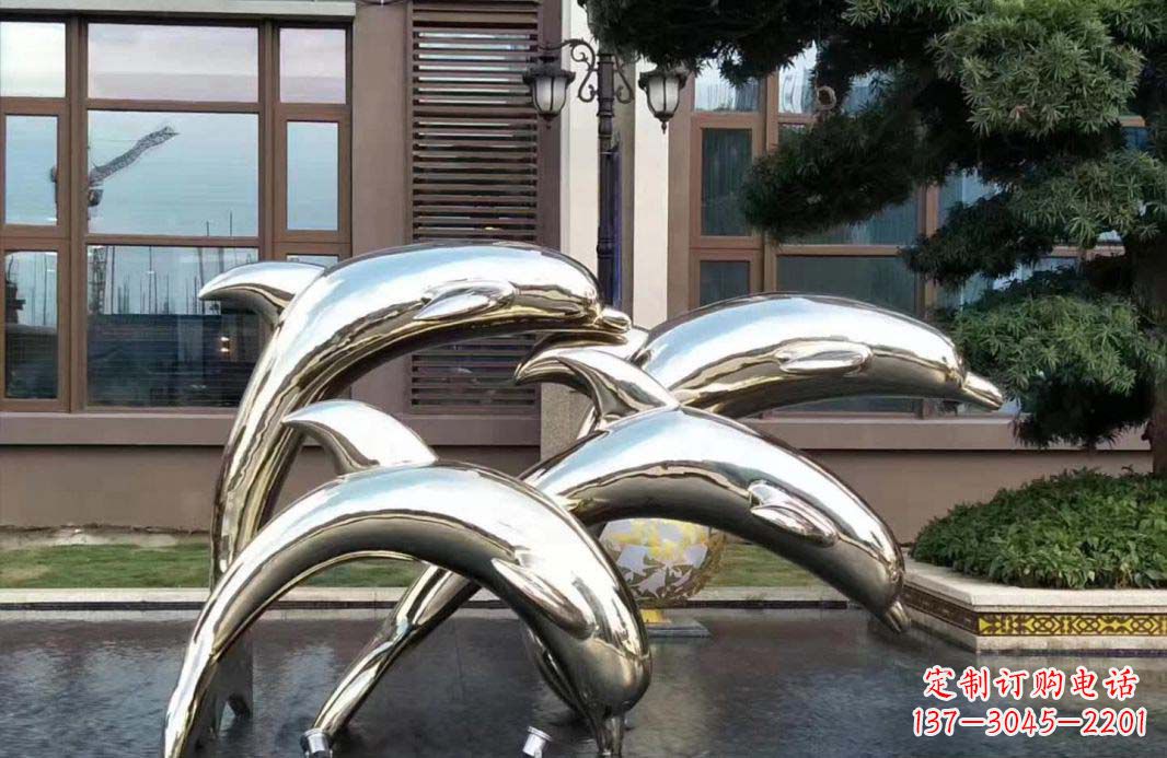 泉州不锈钢海豚跳跃雕塑精美绝伦
