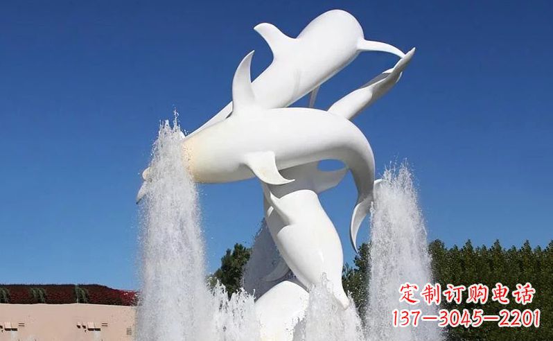 泉州不锈钢海豚喷泉雕塑 (3)