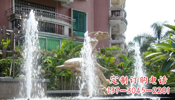 泉州不锈钢海豚喷泉雕塑精美的海洋艺术