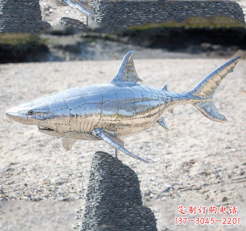 泉州不锈钢海洋公园鲨鱼雕塑