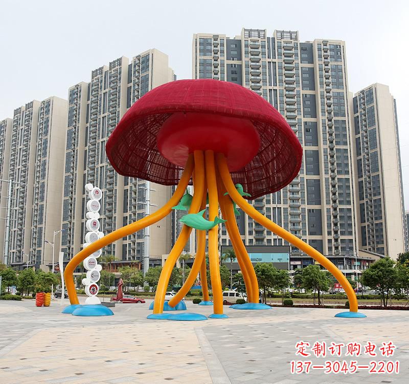 泉州不锈钢海洋水母动物雕塑