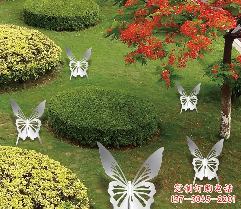 泉州灵动飞舞不锈钢蝴蝶雕塑