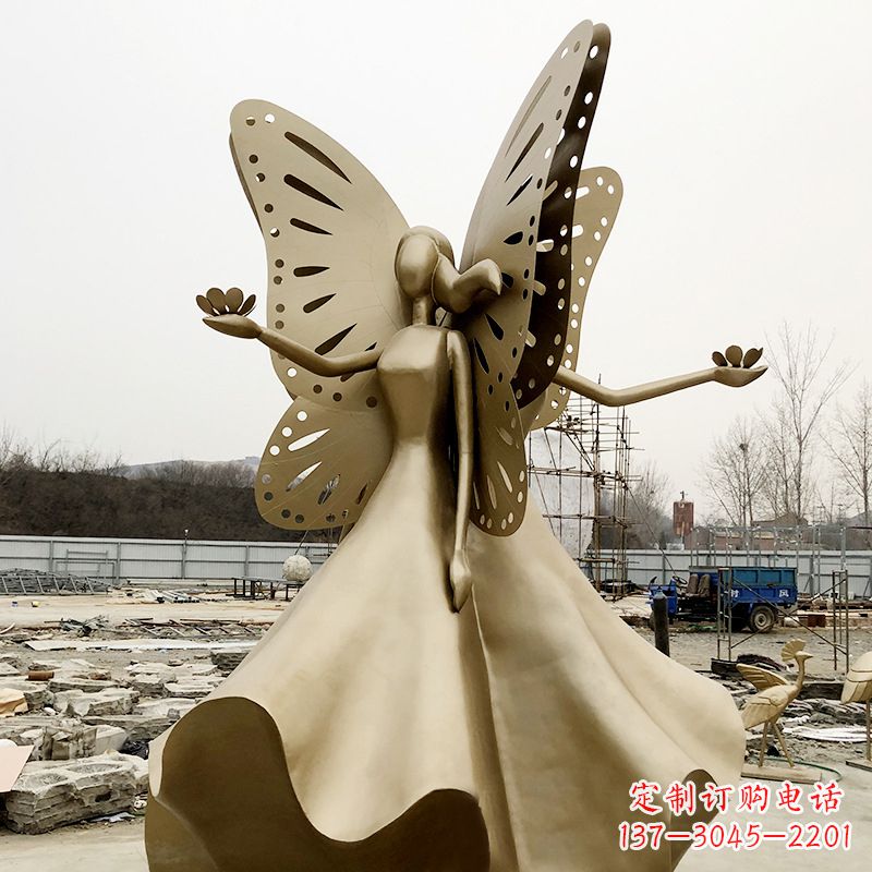 泉州不锈钢蝴蝶少女艺术与美的完美结合