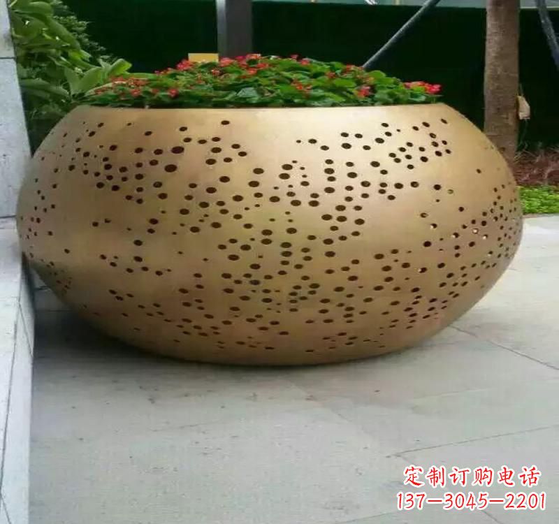 泉州不锈钢户外花盆雕塑美观耐用的室外装饰