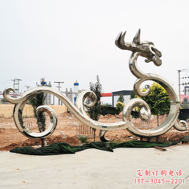 泉州不锈钢花边龙形雕塑传承中华文化精髓