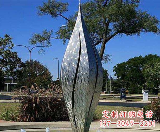 泉州不锈钢花骨朵喷泉雕塑精致细节展现精美艺术