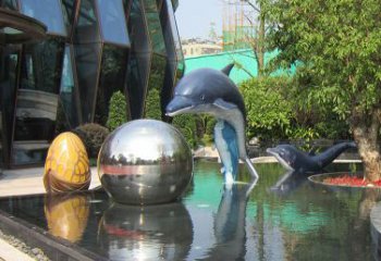 泉州不锈钢海豚景观雕塑创造精美绝伦的企业公园