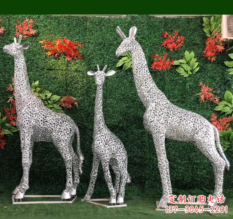 泉州不锈钢几何长颈鹿雕塑
