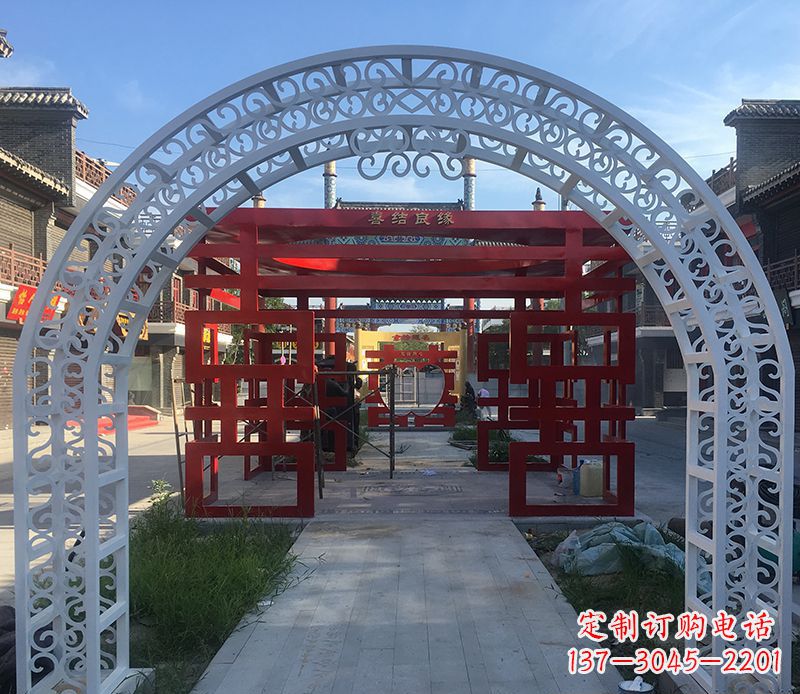 泉州不锈钢剪影拱门雕塑