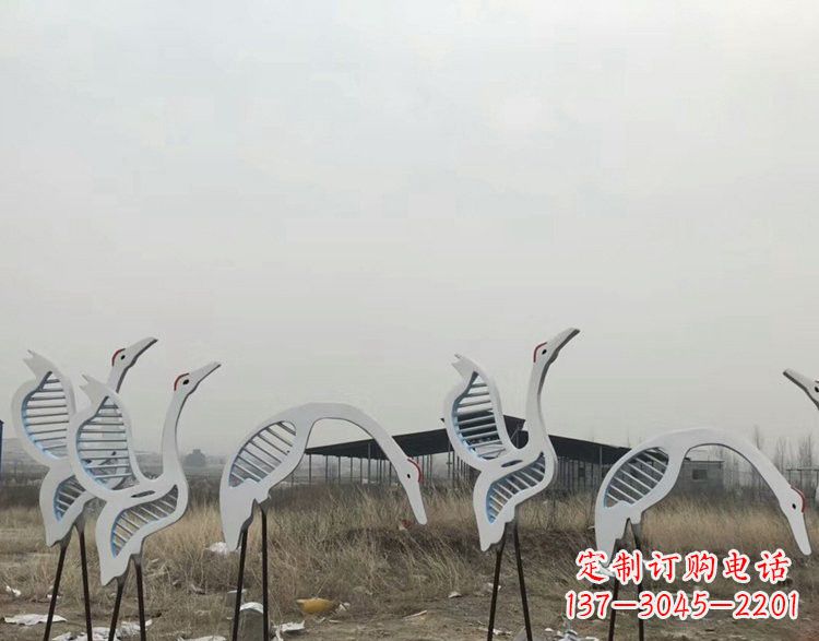 泉州不锈钢剪影仙鹤雕塑