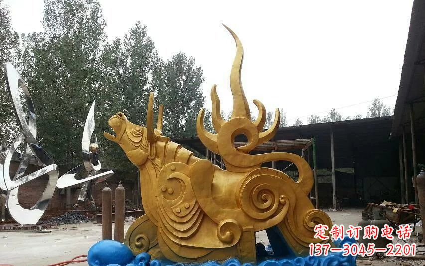 泉州不锈钢金牛卧波雕塑——传承文化的艺术瑰宝