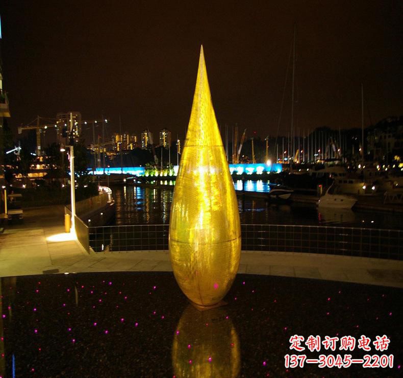 泉州不锈钢景观水滴雕塑