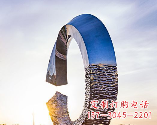 泉州不锈钢景观圆环雕塑环绕自然之美