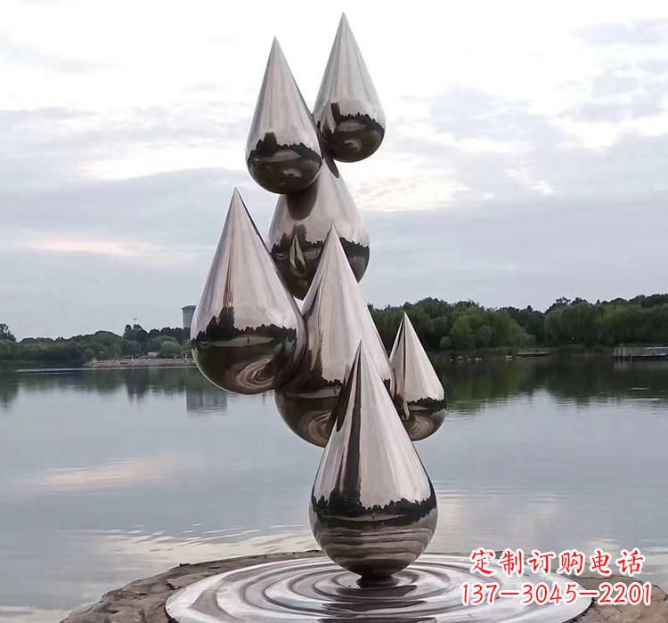 泉州不锈钢水滴雕塑现代艺术的精美作品