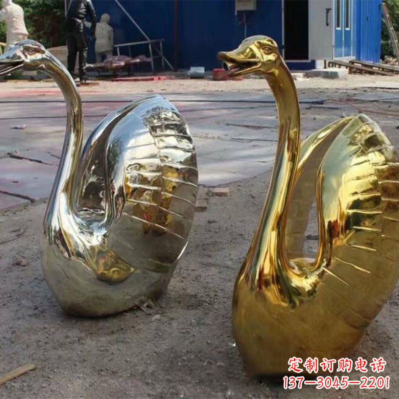 泉州不锈钢天鹅雕塑精美而绚丽