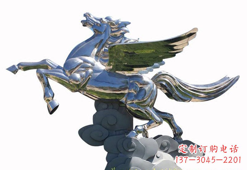 泉州不锈钢镜面飞马雕塑