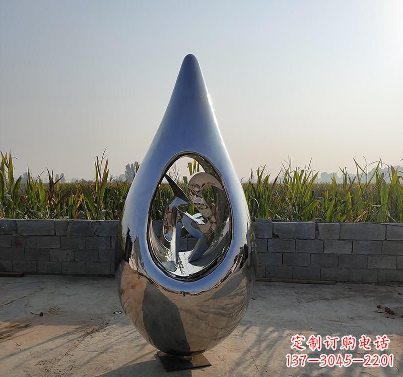 泉州不锈钢水滴雕塑展现自然之美