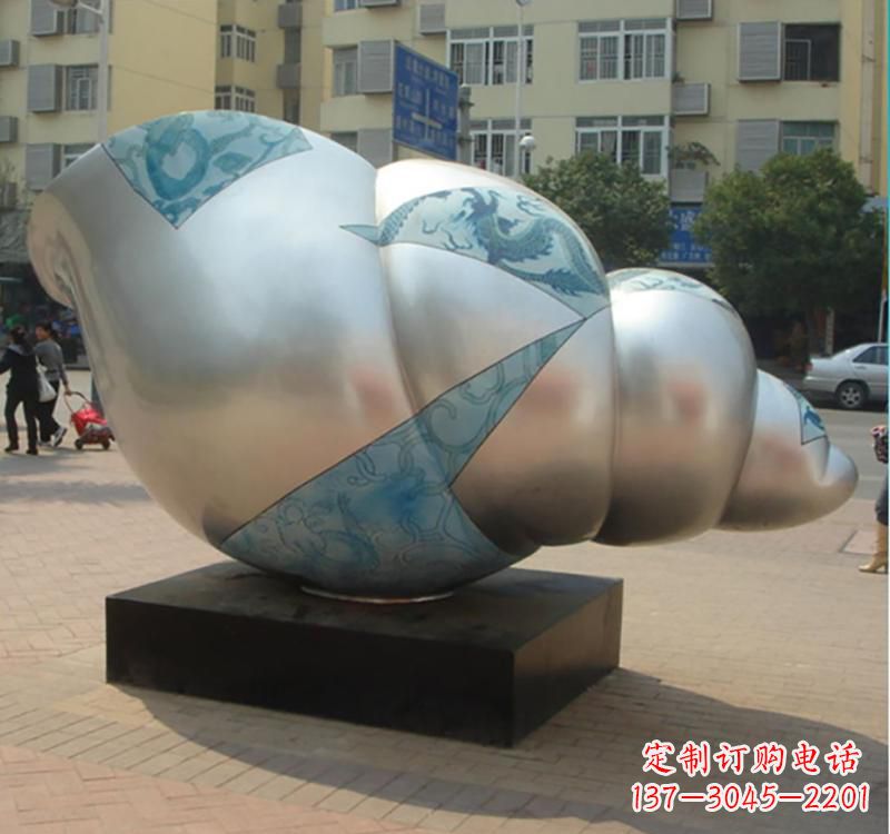 泉州不锈钢镜面海螺雕塑