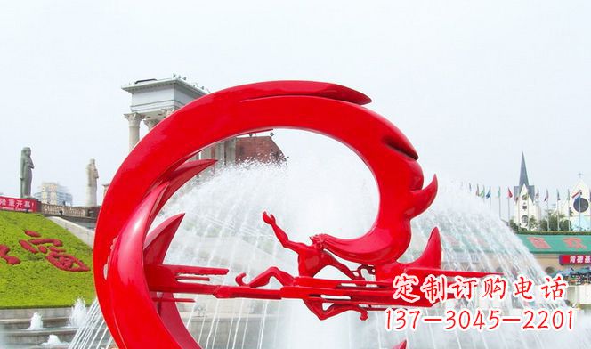 泉州夸父的传奇不锈钢雕塑