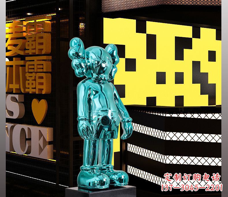 泉州不锈钢蓝色机器人雕塑引领未来的艺术品