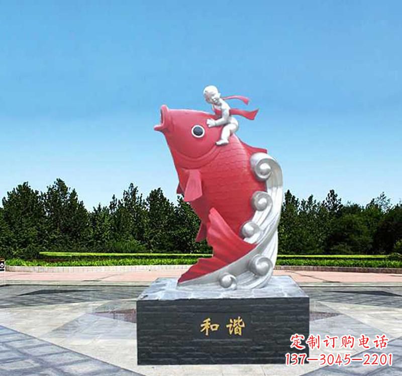 泉州不锈钢鲤鱼雕塑精美绝伦