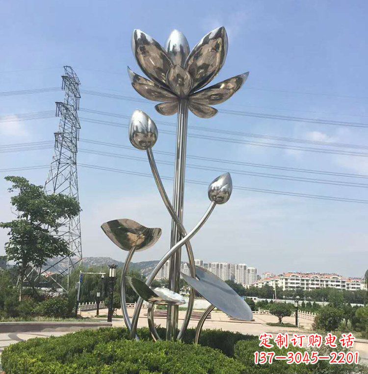 泉州不锈钢莲花雕塑美丽的象征