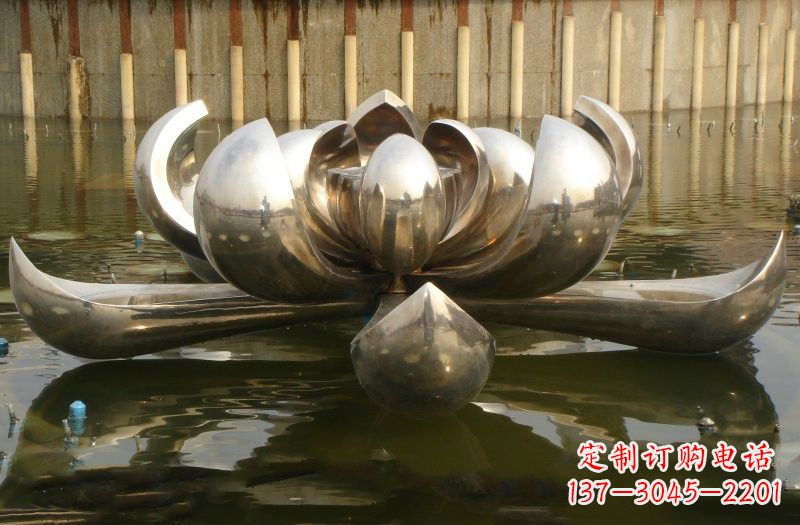 泉州不锈钢莲花喷泉雕塑222