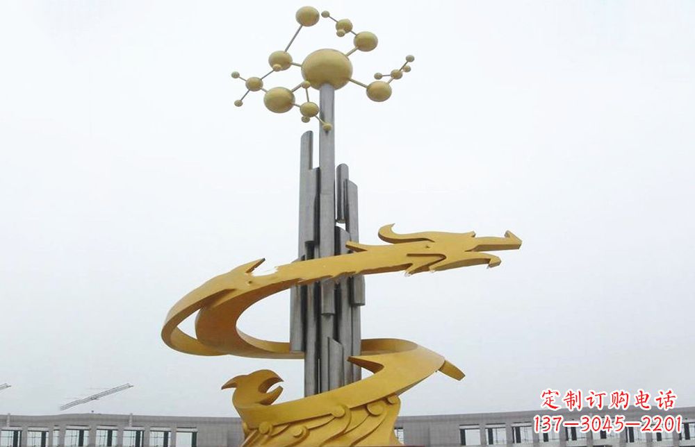 泉州龙雕塑——点缀不锈钢城市景观