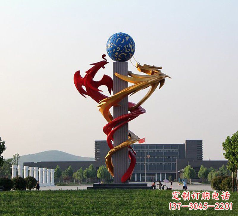泉州不锈钢龙凤雕塑