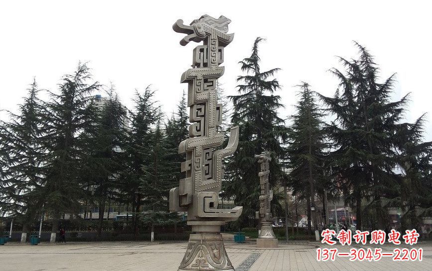 泉州不锈钢龙柱雕塑引领公共景观
