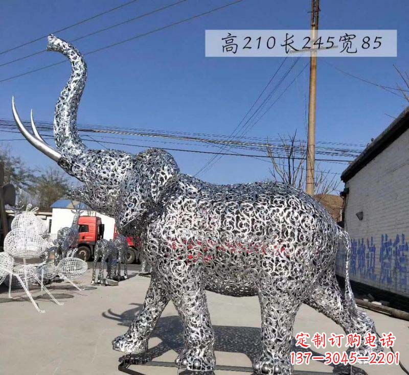 泉州不锈钢镂空大象雕塑精美绝伦的艺术品