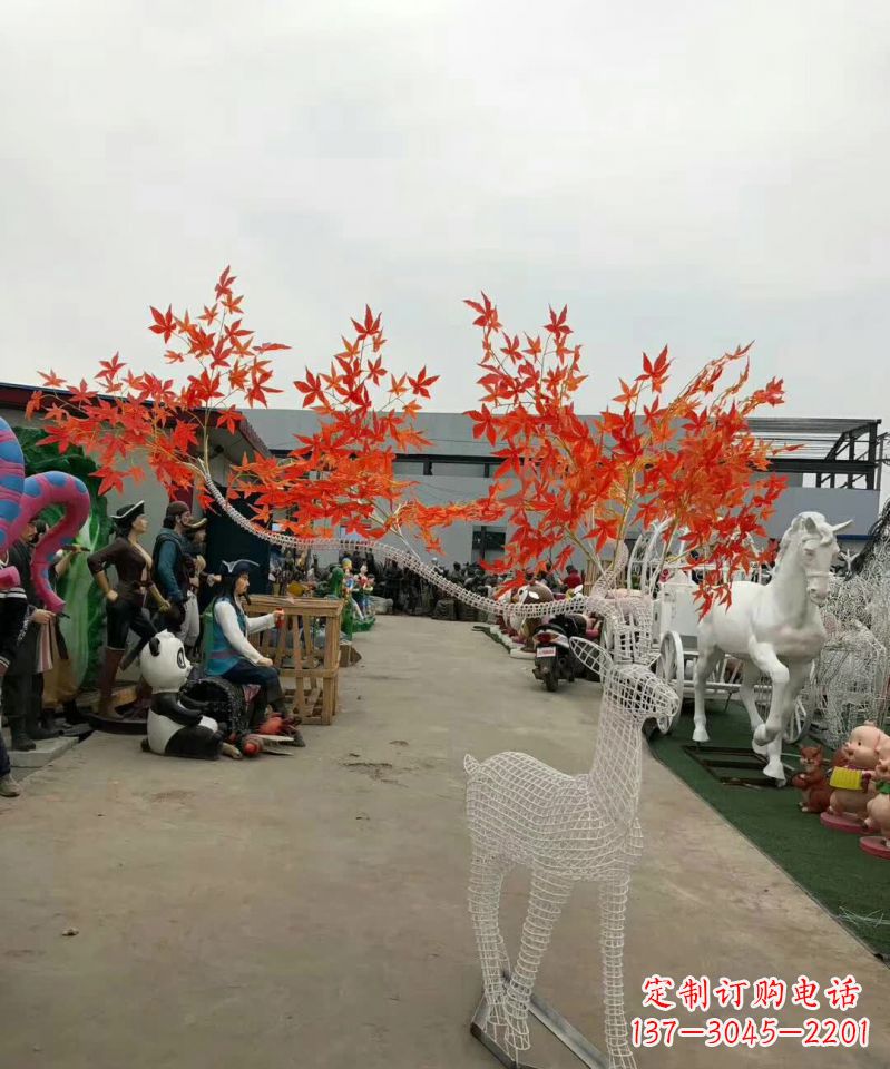 泉州不锈钢麋鹿雕塑精美的艺术品