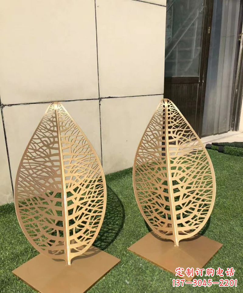 泉州不锈钢树叶雕塑,精致典雅
