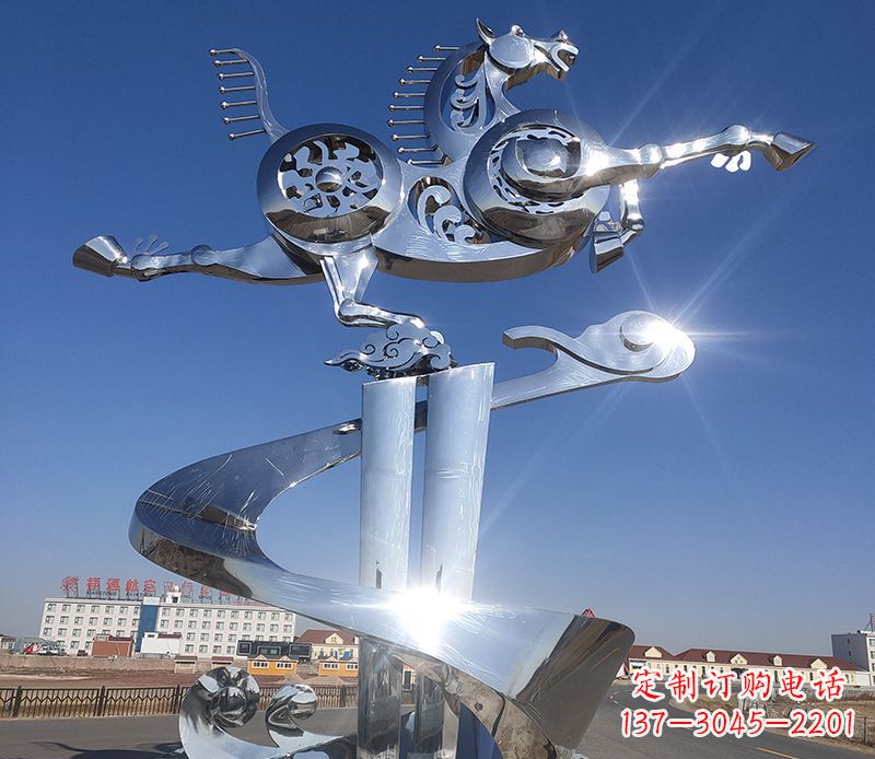 泉州不锈钢马踏飞燕雕塑 (2)