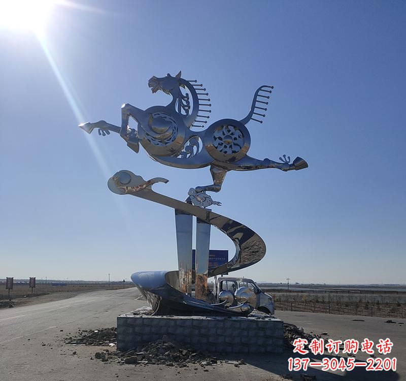 泉州不锈钢马踏飞燕城市雕塑