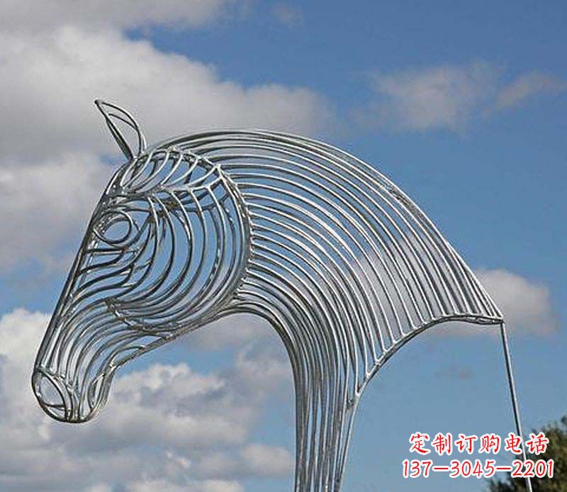 泉州不锈钢马头抽象雕塑