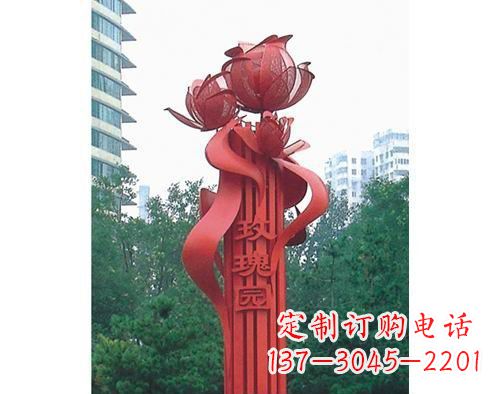 泉州不锈钢玫瑰雕塑精美艺术之美