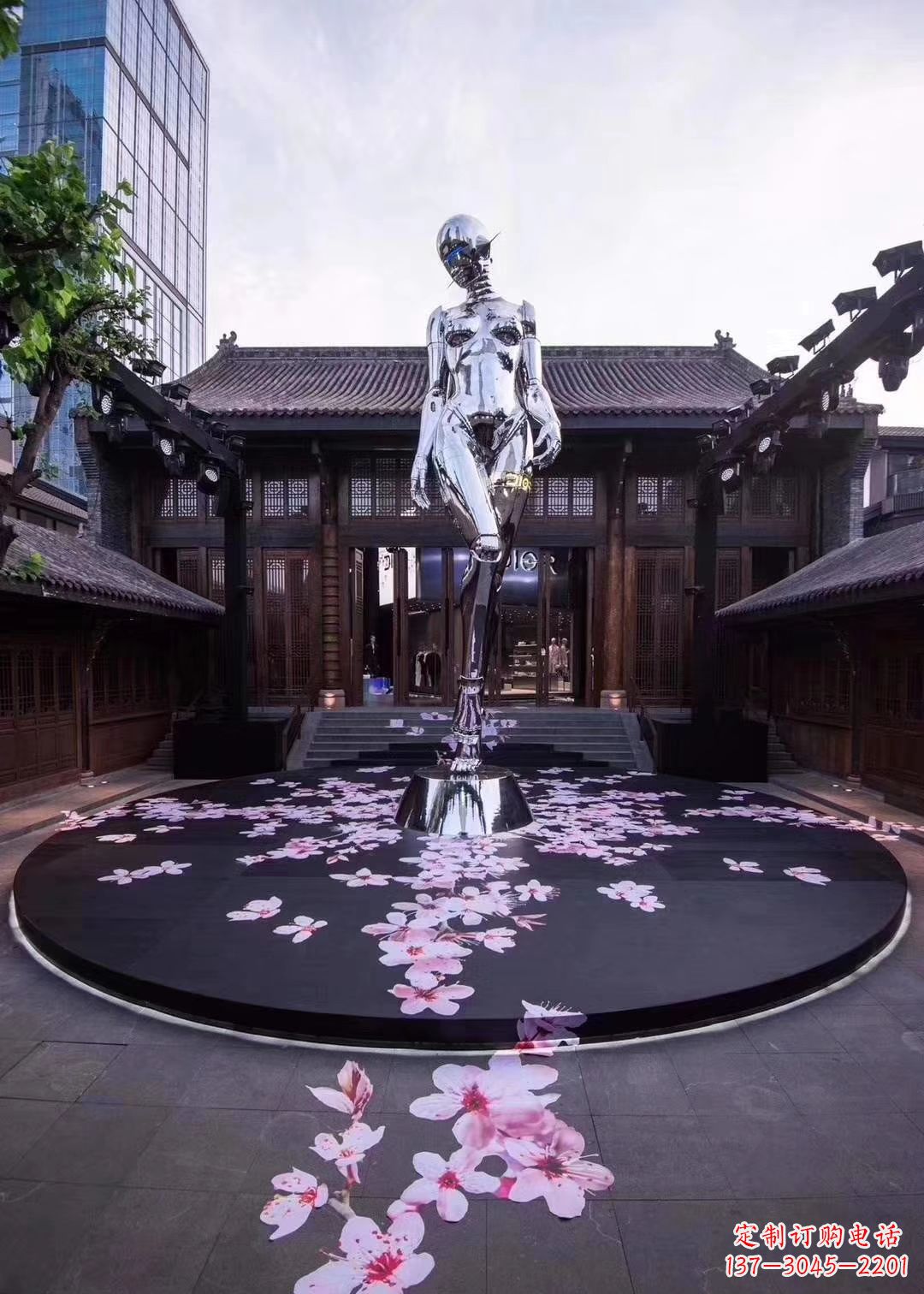泉州不锈钢美女雕塑 大型城市景观人物雕塑