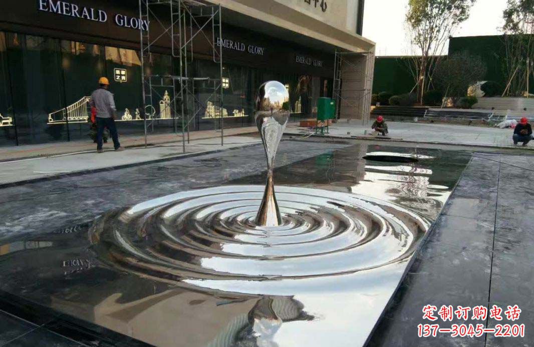 泉州不锈钢抛光水滴雕塑