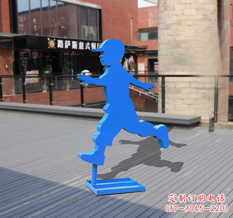 泉州儿童雕塑不锈钢跑步儿童雕塑