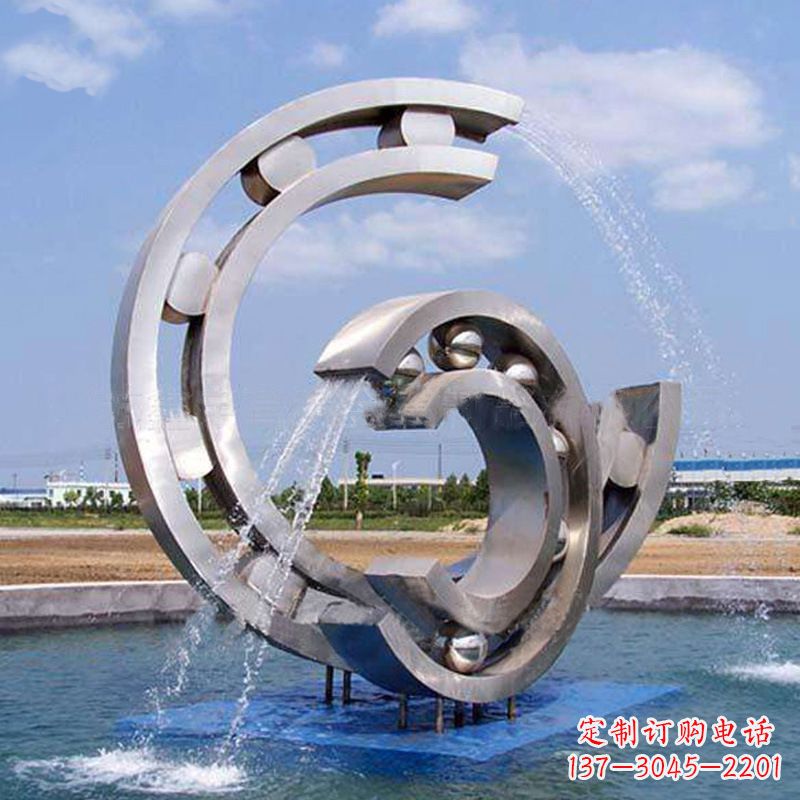 泉州不锈钢喷水雕塑-园林水景喷泉景观雕塑