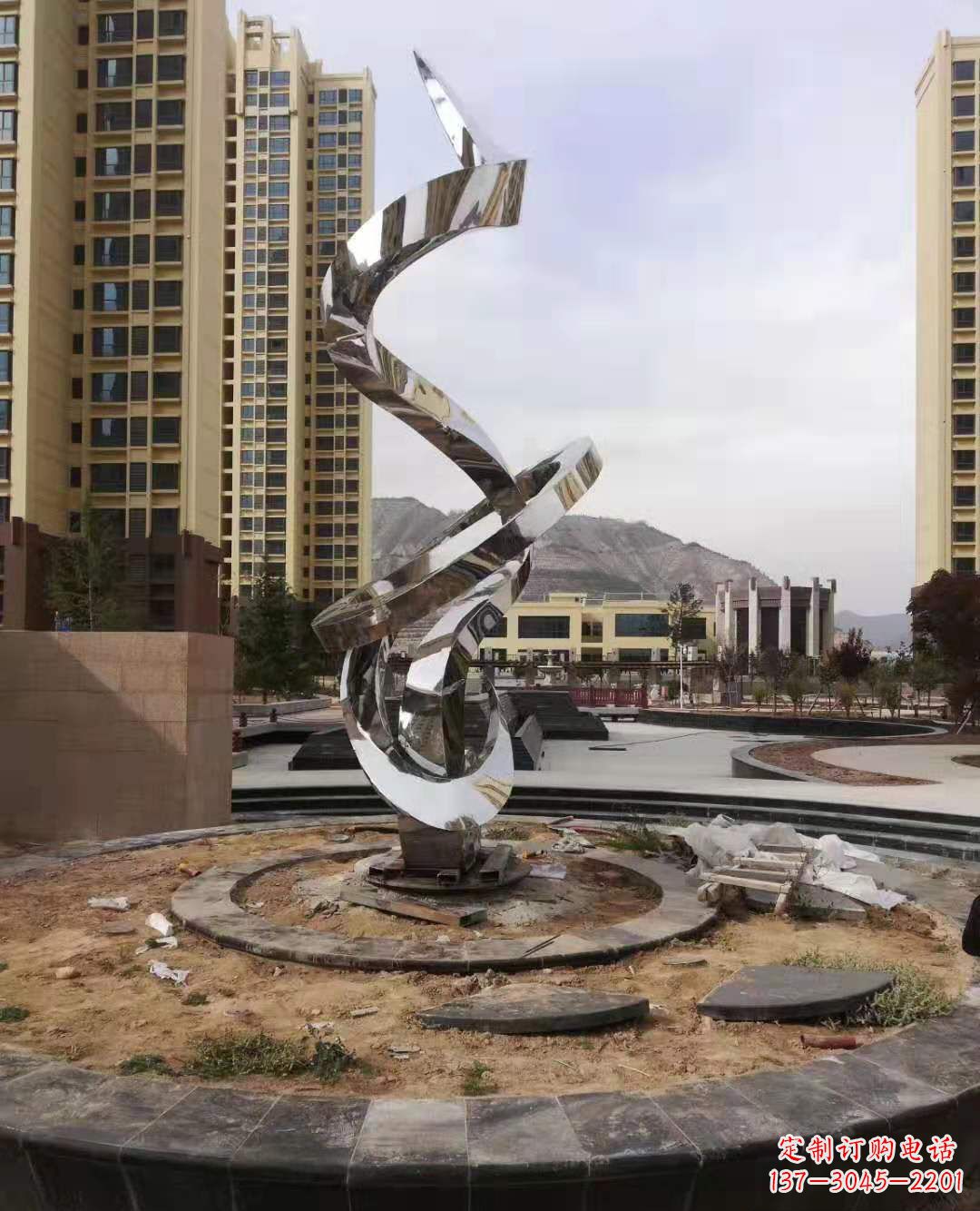 泉州不锈钢飘带雕塑广场景观雕塑户外摆件公园景观雕塑