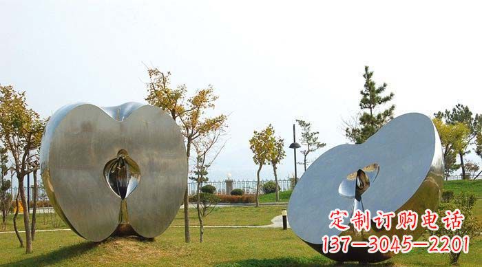 泉州不锈钢苹果雕塑象征新生活的精神