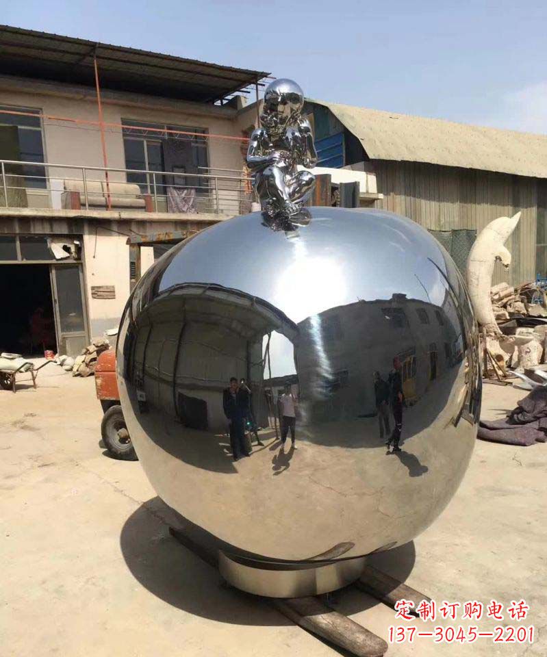 泉州精美不锈钢苹果雕塑
