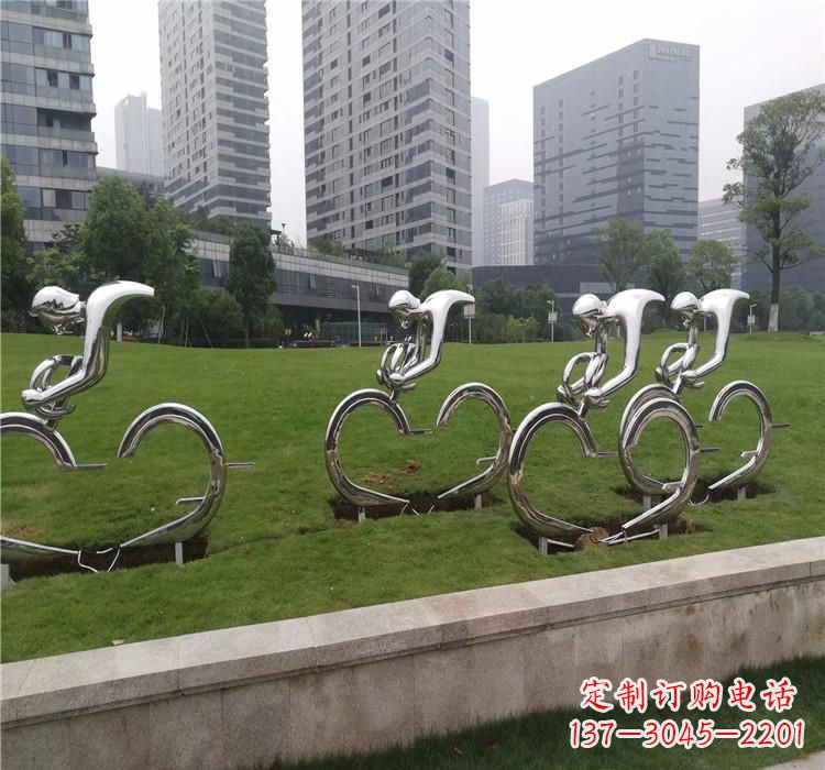 泉州不锈钢自行车雕塑美丽的艺术绽放