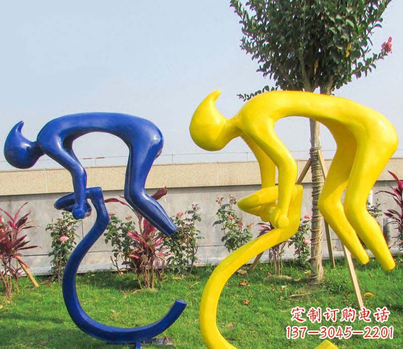 泉州不锈钢骑自行车广场景观雕塑