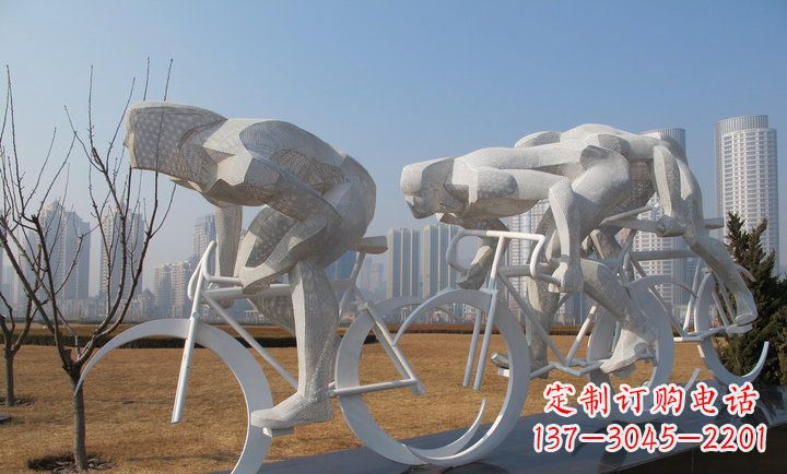 泉州不锈钢骑自行车运动人物雕塑