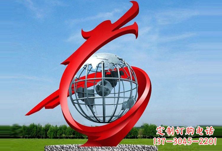 泉州不锈钢地球雕塑精美雕塑饰以美丽世界